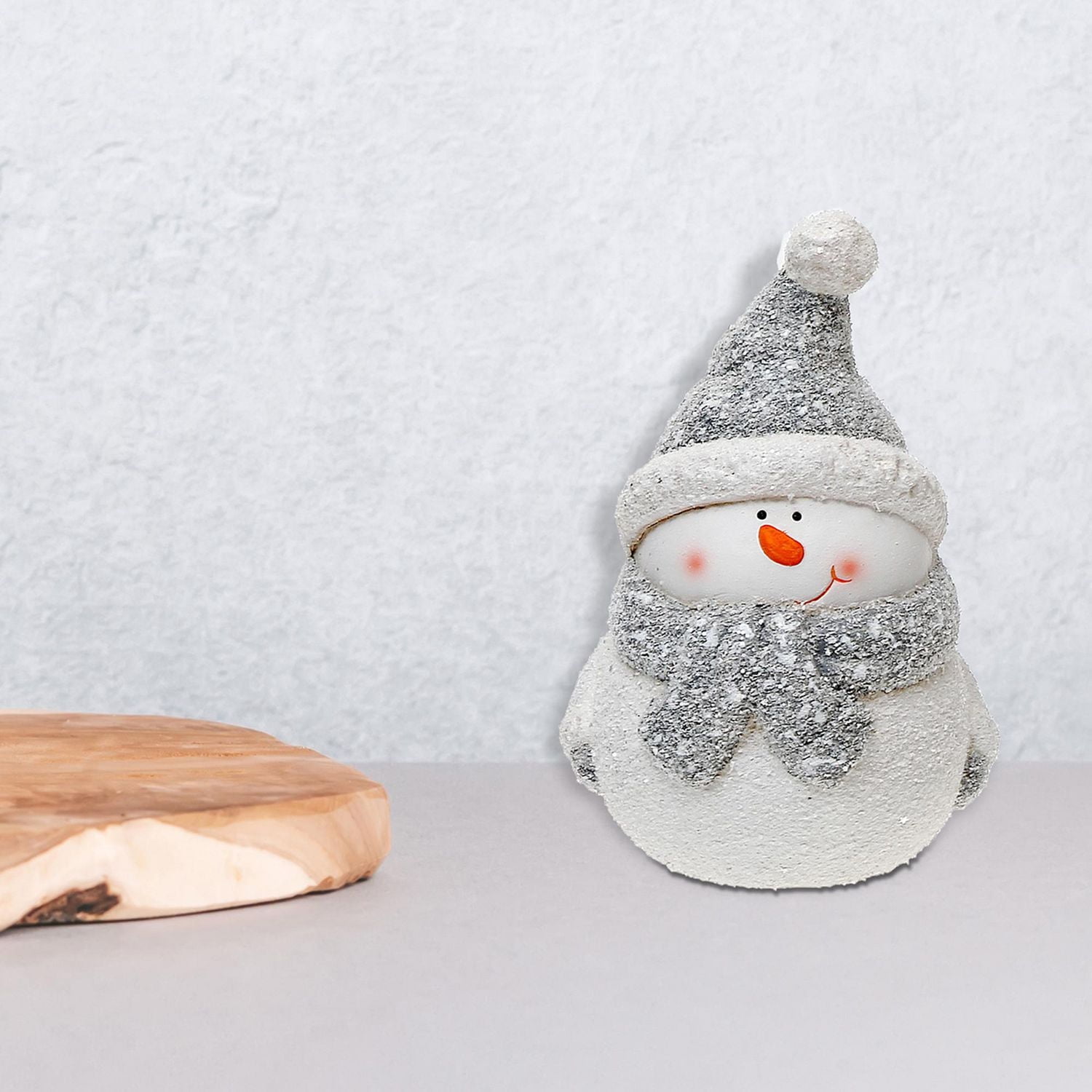 Christmas Ceramic Snowman Figurine With Toque 7"