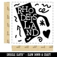 thumbnail image 2 of Rhode Island with Text Swirls Square Rubber Stamp Stamping Scrapbooking Crafting - Small 1.25in, 2 of 7