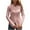 Pink, variant on aidice Womens T Shirts V Neck Long Sleeve Slim Fitting Tops Crisscross Irregularly Split Comfy Shirts