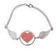 thumbnail image 1 of Rojo el dia de San Valentin corazon patron Pulsera pulsera pulsera alas de ángel pulsera, 1 of 3