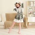 thumbnail image 3 of FORMRS Niños Bathrobe Unisex Hooded Robe Soft Plush Pajamas Sleepwear, Size 10-12T, Cartoon Christmas Trees, 3 of 7