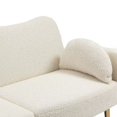 thumbnail image 5 of Velvet Loveseat Sofa Couch with Adjustable Backrest,Upholstered Accent Sofa with 2 Bolster Pillows and Metal Legs,Living Room Sofa Couch for Small Space Office,White Teddy, 5 of 7
