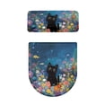 thumbnail image 5 of HELLHERO Black Cat Floral Pattern Elastic Bottom Polyester Toilet Dust Cover Set Stretch Toilet Bowl Cover & Machine Washable for Bathroom Supplies, 5 of 8