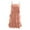 Pink, variant on WHLBF Women's Plus Size Solid Summer Casual Bohemian Strapless Sleeveless Dress Ruffle Layered Elegant Beach Skirt Women Pink 6(M)