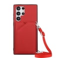 thumbnail image 6 of ELEHOLD Crossbody Wallet Case for Samsung Galaxy S24 Ultra,Flip Back Card Slots Kickstand PU Leather Shockproof Purse Case with Adjustable Crossbody Shoulder Strap,Red, 6 of 6