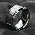 thumbnail image 3 of Silver Brushed Tungsten Carbide Ring for Men, 3 of 6