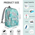 thumbnail image 5 of Geometric Flower and Dahlia Blue Backpack for School, Cute School Bag with Adjustable Shoulder Straps and Padded Back, 15.7"x11.8"x5.5", 5 of 5