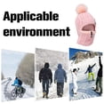 thumbnail image 3 of Gorro De Punto De Invierno, Conjunto De Bufanda, Gorro, Bufanda Con Cremallera, Orejeras, Gorros De Esquí Con Forro Polar Y Pompón, Gorro Térmico, Calentador De Cuello Para Mujeres Y Hombres Serendint AP008156-02, 3 of 6