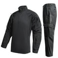 thumbnail image 2 of HAiming Mens Cargo 2 Piece Sets Long Sleeve Quarter Zip Tops and Wide Leg Pants Tracksuit Ethletic Outfits with Pockets, 2 of 5