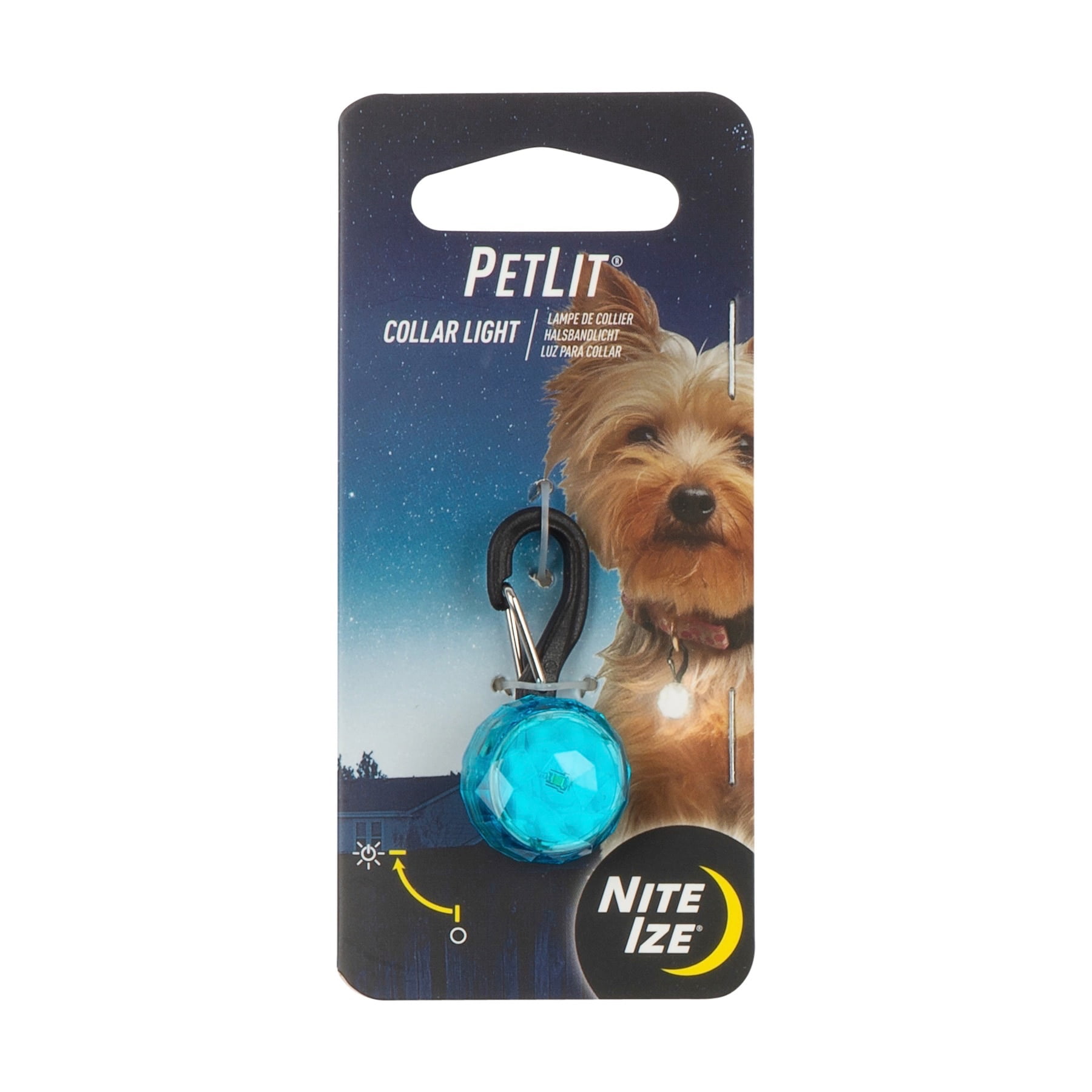 Nite Ize PetLit Collar Light Turquoise Jewel BatteryPowered LED For