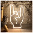 thumbnail image 1 of Letrero De Neón "Rock On Hand" Con Gesto Musical. Decoración Para Sala Juegos, Dormitorio, Bar, Estar O Fiesta Cumpleaños Medidas 40x24cm, 1 of 5