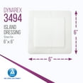 thumbnail image 2 of Dynarex Island Dressings – Sterile, Wound or Blister Dressing, Individually Packaged, Highly Absorbent Bandage Dressing, Adhesive Border, White, 6” x 6”-  1 Case of 150 Island Dressings (Sterile), 2 of 7