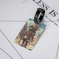 thumbnail image 5 of Luggage Tags for Suitcases, Tribal Futuristic Warrior Leather Bag Luggage Tags ID Label Tags Privacy Protection Travel Bag Labels, 5 of 6