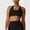 Black, variant on Racerback Sports Bras for Women - V Neck Supportive Padded Wireless Athletic Yoga Crop Top