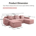thumbnail image 4 of Newest Modular 3 Seat U Shape Sectional Boneless Sofa, Cloud Sectional Couch,Deep Seat, Modern Modular 3-Seat Sofa Couch,Throw Pillows,2 Movable Ottomans, Corduroy Fabric Pink, 4 of 11