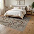 thumbnail image 3 of ODIKA 6'x9' Washable Area Rug Non-Slip, Chair-Friendly, Grain Ring Earthy Swirl Motif Concentric Annual Rings Farmhouse Stump Flowing for Dining Room, Under Table, Office Décor, 3 of 7