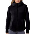 thumbnail image 2 of Zip Up Hoodies for Women 2025 Long Sleeve Plain Full Zipper Thick Hooded Sweatshirt Jacket Coat Outerwear, 2 of 5