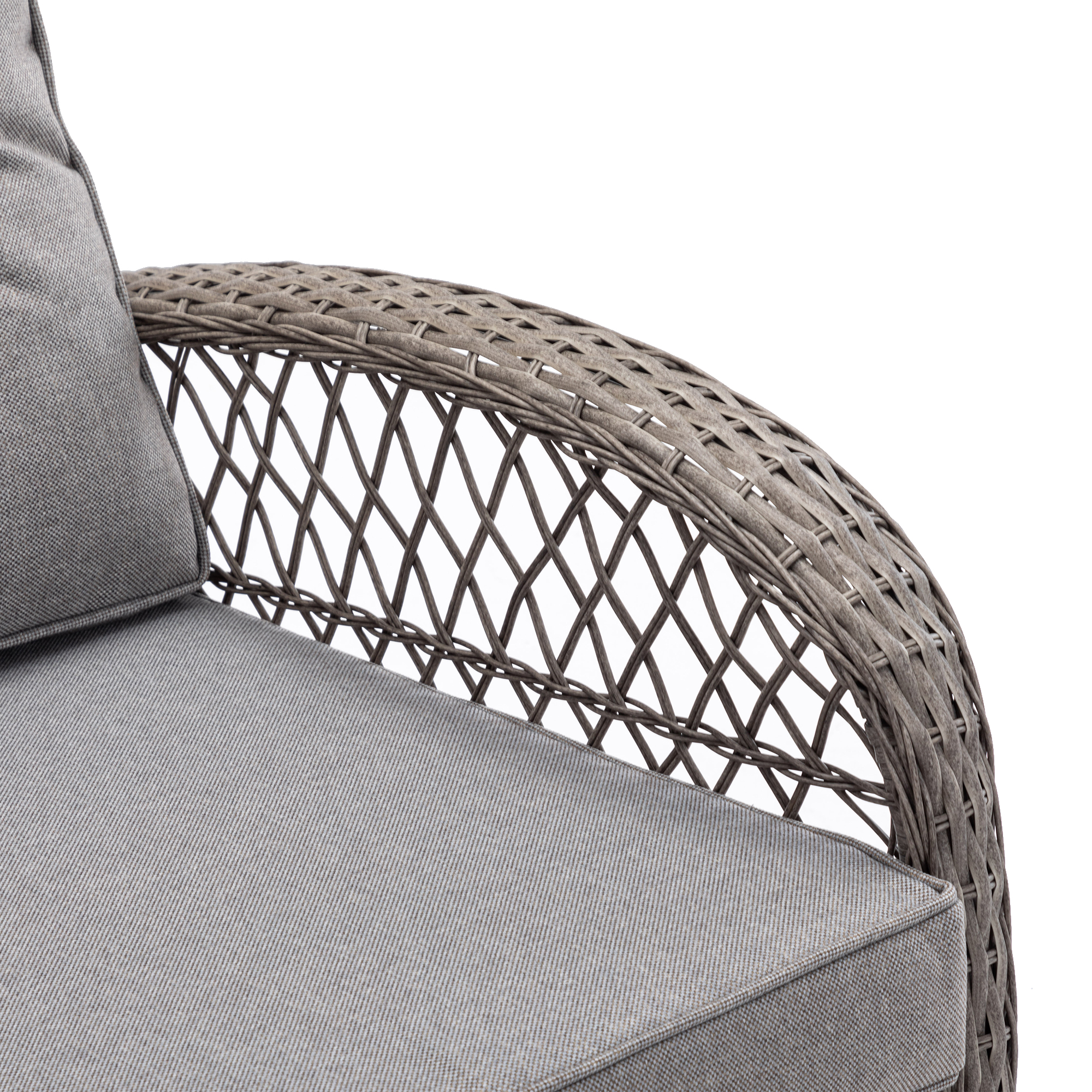 Royard Oaktree 3-Piece Patio Rocking Chair Outdoor Rattan Bistro Furniture Conversation Set with 2 Wicker Armchair and Glass Table for Porch Lawn Garden Backyard,Grey - image 3 of 7