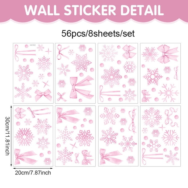 Calcomanías de Pared Festivas, Tema Navideño, Diseño de Niños en Dibujos Animados, Pegatinas Decorativas Autoadhesivas para Decoración de Dormitorio, Cuarto de Juegos y Guardería