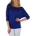 thumbnail image 4 of ToBeInStyle Women's Boat Neck Dolman Style Blouse, 4 of 6
