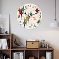 thumbnail image 2 of Wall Clock Turquoise Red Orange Diamond Clocks PVC Silent Non-Ticking Battery Operated Decorative Modern Geometric Mid Century Linen Round Clock for Home Living Room Bedroom Wall Decor 14 Inch, 2 of 9