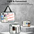 thumbnail image 6 of Clear Makeup Bags, 3 Pcs Cosmetic Makeup Bags Set Clear PVC with Zipper Handle Portable Travel Luggage Pouch Airport Vacation Organization (Clear), 6 of 7