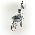 thumbnail image 3 of Alpine Corporation 29" x 13" x 36" Rustic Metal Wheelbarrow Fountain Yard Decor, Silver, 3 of 15