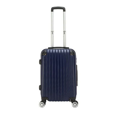 Lightweight Rolling Tote - 20 inches Luggage on Sale, Waterproof Portable Carryon Suitcase with TSA Lock, Portable Lightweight ABS Luggage with Rolling Wheels, Spinner Suitcase for Traveling, Navy Blue, S13385