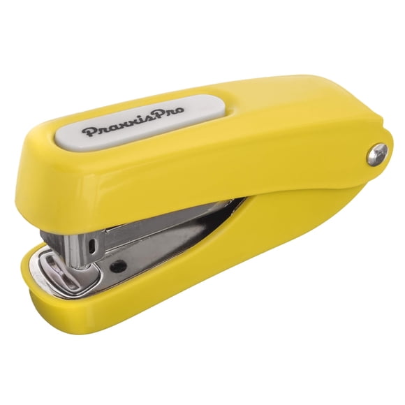 Mini engrapadora PraxxisPro Aria-Plus de media tira, amarilla