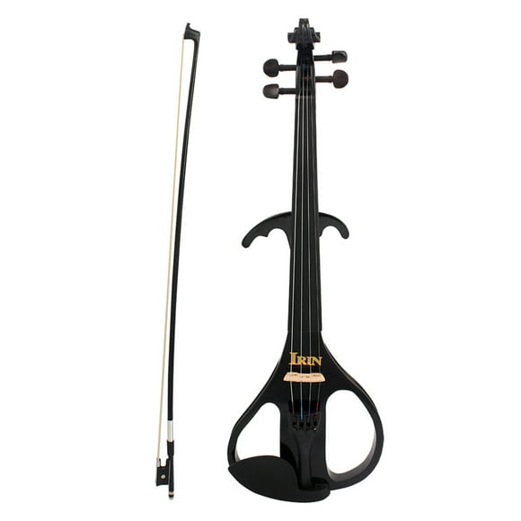 4/4 Full Size Electric Violin Fiddle Maple Wood Stringed Instrument Ebony Fretboard Chin Rest with 1/4" Connecting Cable Earphone Case for Student Music Lover Beginner