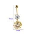 thumbnail image 5 of SmartBy Belly Button Rings Stainless Steel Hollow Flower Dangle Body Piercing Jewelry Rhinestone Navel Ring for Women, 5 of 7