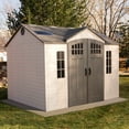 thumbnail image 2 of Lifetime Lockable DIY Polyethylene Storage Shed, 10' x 8', 71.25 sq. ft., Tan & Brown (60178), 2 of 12