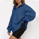 thumbnail image 4 of Puntoco Mujer Moda Casual Cremallera Sólida Turn-Down Collar Manga Larga Sudadera tops Blusa con Bolsillo Puntoco Puntoco-1641, 4 of 7