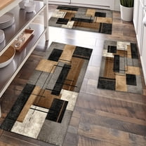 Kitchen Rugs Sets of 3 Non Slip Washable Kitchen Mats for Floor, Waterproof Kitchen Runner Rug, Floor Mat Carpet for Entryway, Laundry, Sink, Hallway, Bathroom