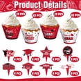 thumbnail image 2 of Lincia 96 Pieces 2025 Graduation Cupcake Toppers 2025 Graduation Cupcake Liners Decorations with Picks, Grad Party Supplies Cake Topper and Wrappers(Red), 2 of 3