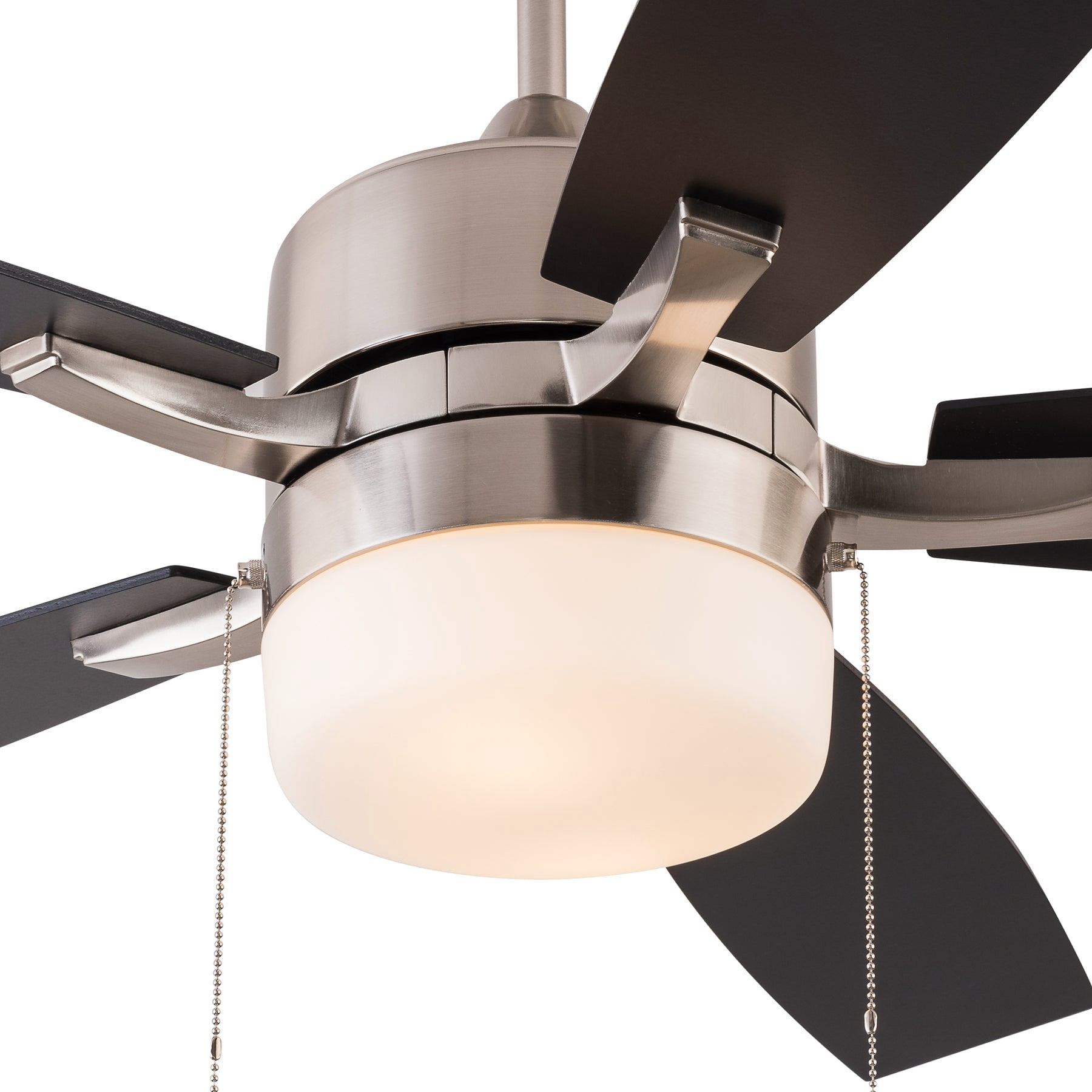 US Home Goods 52in Nickel Modern LED Ceiling Fan