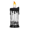 thumbnail image 1 of Velas de bola de nieve de Halloween Lámpara de vela electrónica LED de decoración terrorista para fiesta Vacaciones Esqueleto bailando, 1 of 10