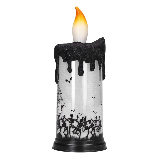 Velas de bola de nieve de Halloween Lámpara de vela electrónica LED de decoración terrorista para fiesta Vacaciones Esqueleto bailando