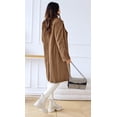 thumbnail image 5 of sicmoss Women's Camel Double Breasted Wool Overcoat, Lapel Long Winter with Pockets, 5 of 7