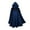Blue, variant on YYDGH Winter Cape for Women Warm Cloak with Hood Vintage Wool Blend Poncho Cape Jacket Blue L