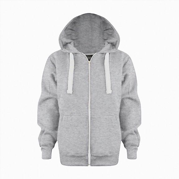 BOBOGOJP Kids Zip Up Hoodie School Uniform Boys Girls Zipper Sweatshirt Oversized Y2K Fall Hooded Jackets Preppy Clothes (Light Gray, 9-10 Years)