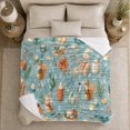 thumbnail image 5 of Whimsical Winter Woodland Animals, Festive Holiday Scene, Warm Flannel Blanket for Cabin and Lodge with Detailed Artwork, Art Lovers Housewarming Gift, Festive Home Decor, 5 of 9