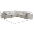 thumbnail image 4 of Maklaine Contemporary Cream Velvet Modular Sectional, 4 of 7