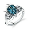 thumbnail image 3 of PEORA London Blue Topaz Teardrop Ring for Women 925 Sterling Silver, Natural Gemstone, 2 Carats Pear Shape 10x7mm, Size 9, December Birthstone Ring, Jewelry Gift, For Gifts & Everyday Wear, 3 of 4