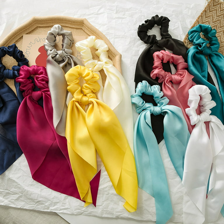 Top Quality Silk Foulard Hair Rope Vintage Smooth Bague Femme Chouchou  French Cute Ribbon Hair Bands Elastic Hair Scrunchies - AliExpress