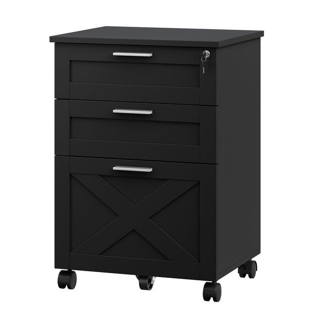 3 Drawer Mobile File Cabinet with Lock, Under Desk Wooden Filing Cabinets for Home Office Organizer Letters/Legal/A4