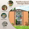 thumbnail image 6 of HOGYME 8' x 6' Outdoor Storage Shed with Double Sliding Door and 4 Vents, Metal Garden Shed Tool Bike Shed Pet House Garbage Room for Backyard, Patio, Lawn, Coffee Brown, 6 of 9