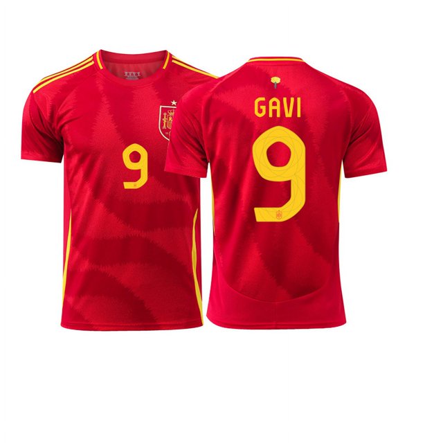 Men Women Home Football Jersey LAMINE YAMAL 19# RODRIGO 16# GAVI 9# MORATA 7# PEDRI 26# Short sleeve