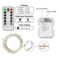 thumbnail image 5 of 66 FT 200 LED Silver Wire String Lights Fairy String Lights Battery Operated Waterproof 8 Modes LED String Lights with Remote Control Decor for Christmas Wedding Party Blue 2Pack, 5 of 8