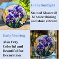 thumbnail image 4 of Iris Flowers Stained Glass Suncatcher Colored Handmade Window Hangings Glass Suncatcher Crafts Kits for Indoor Garden Christmas Decoration 16x16cm(12), 4 of 7